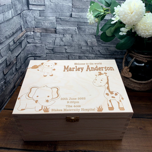 Safari Style Baby Keepsake Box