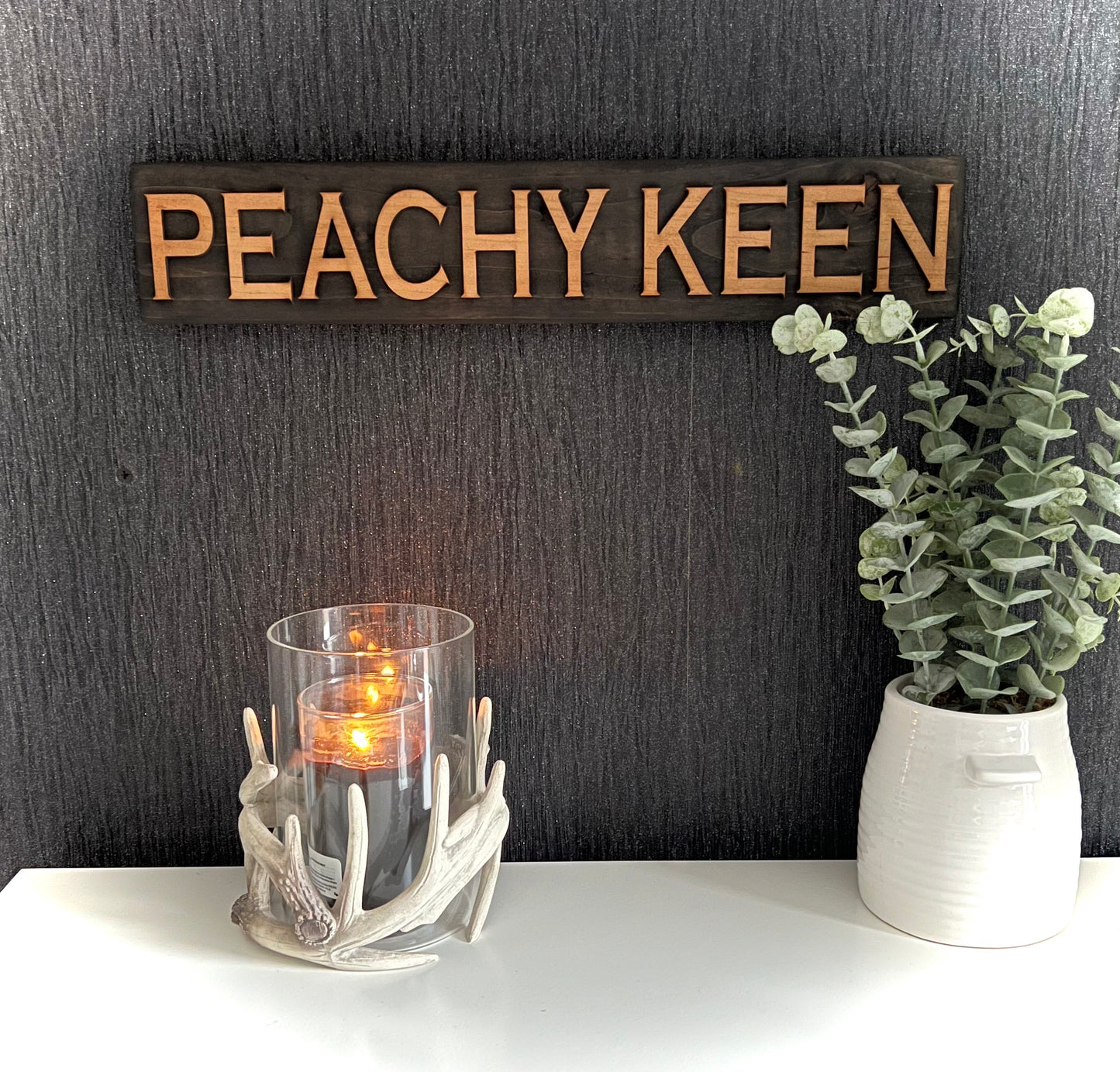 Reclaimed Wooden Wall Sign “Peachy Keen”