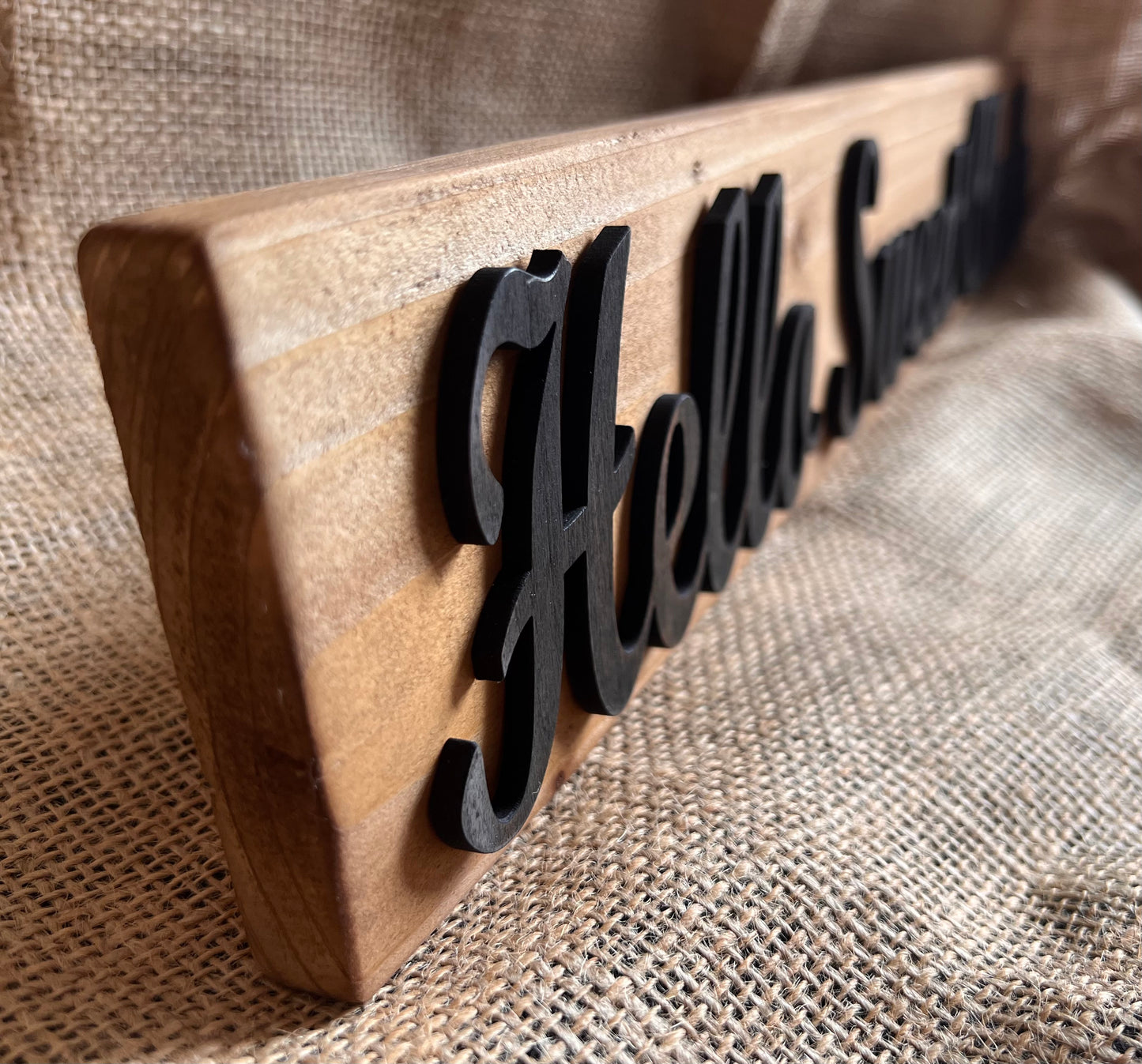 Reclaimed Wooden Wall Sign “Hello Sweet Cheeks”