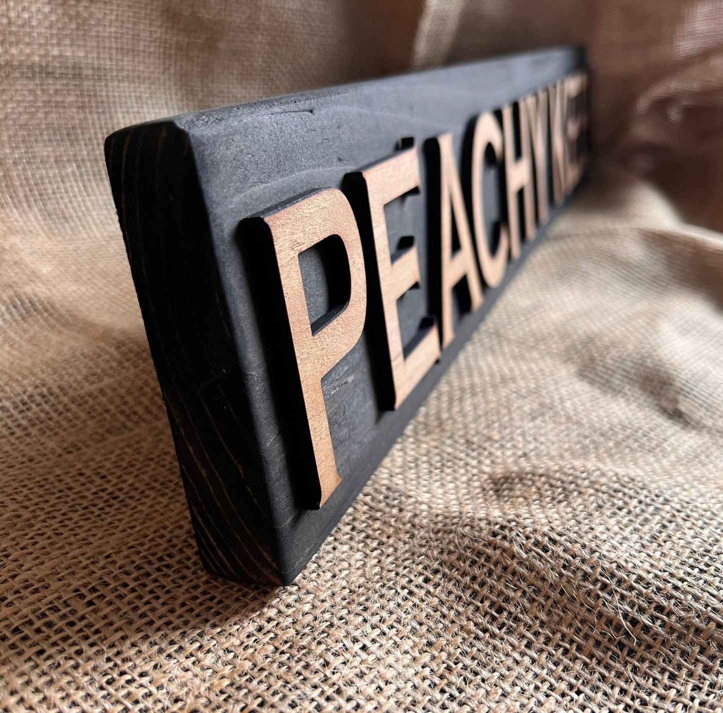 Reclaimed Wooden Wall Sign “Peachy Keen”