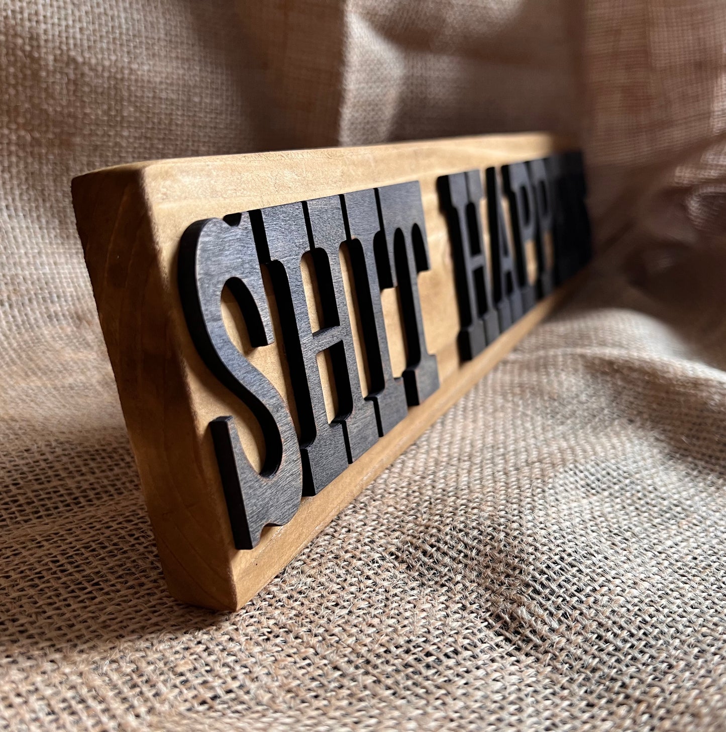 Reclaimed Wooden Wall Sign “Sh*t Happens”