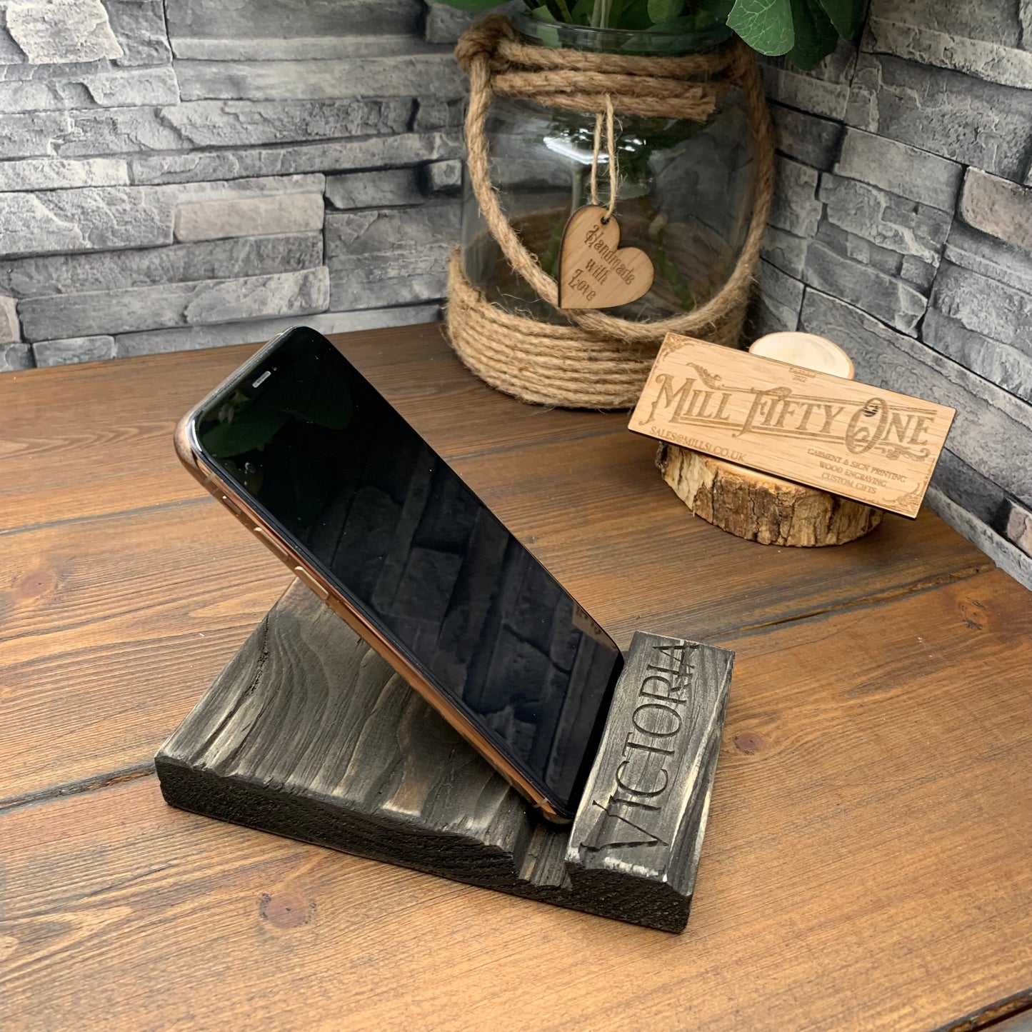 Hand-crafted Wooden Phone Stand