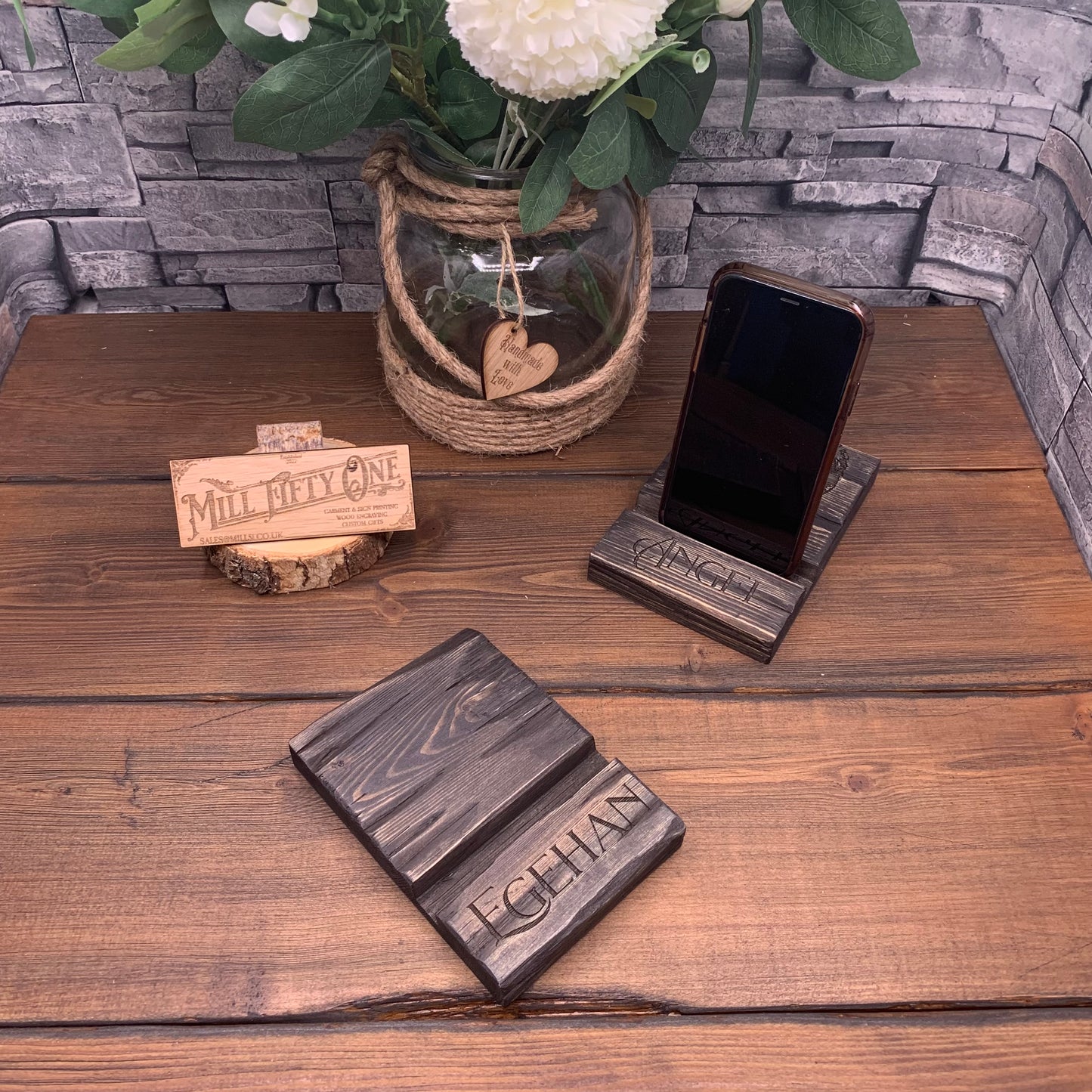 Hand-crafted Wooden Phone Stand