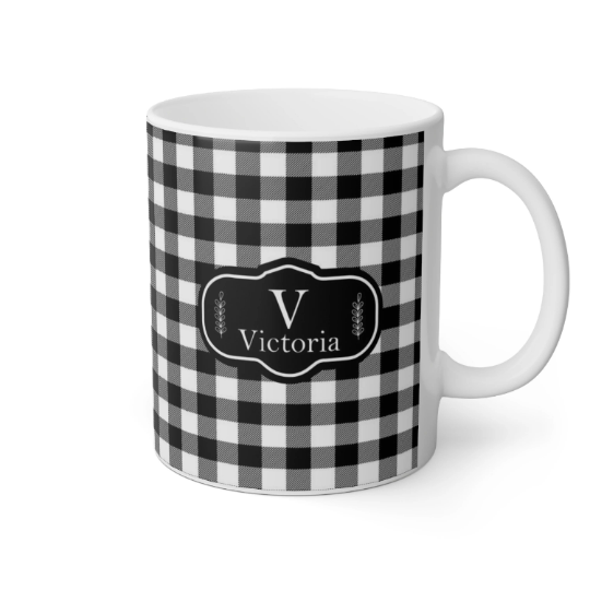 Black & White Plaid Mug