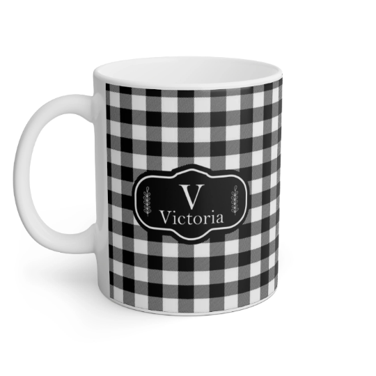 Black & White Plaid Mug